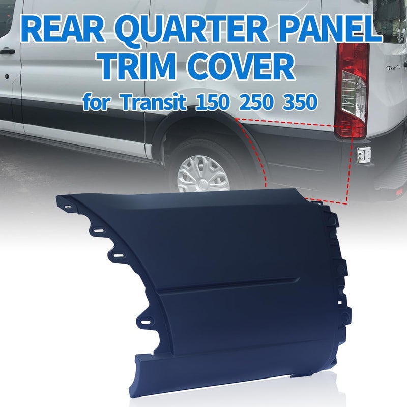 Spwrney Rear Lower Quarter Panel Trim Molding Cover Compatible with Transit 150 250 350 2015 2016 2017 2018 2019 Bumper Cover Extension Accessories, Left Driver Side, 1PC - Image 3